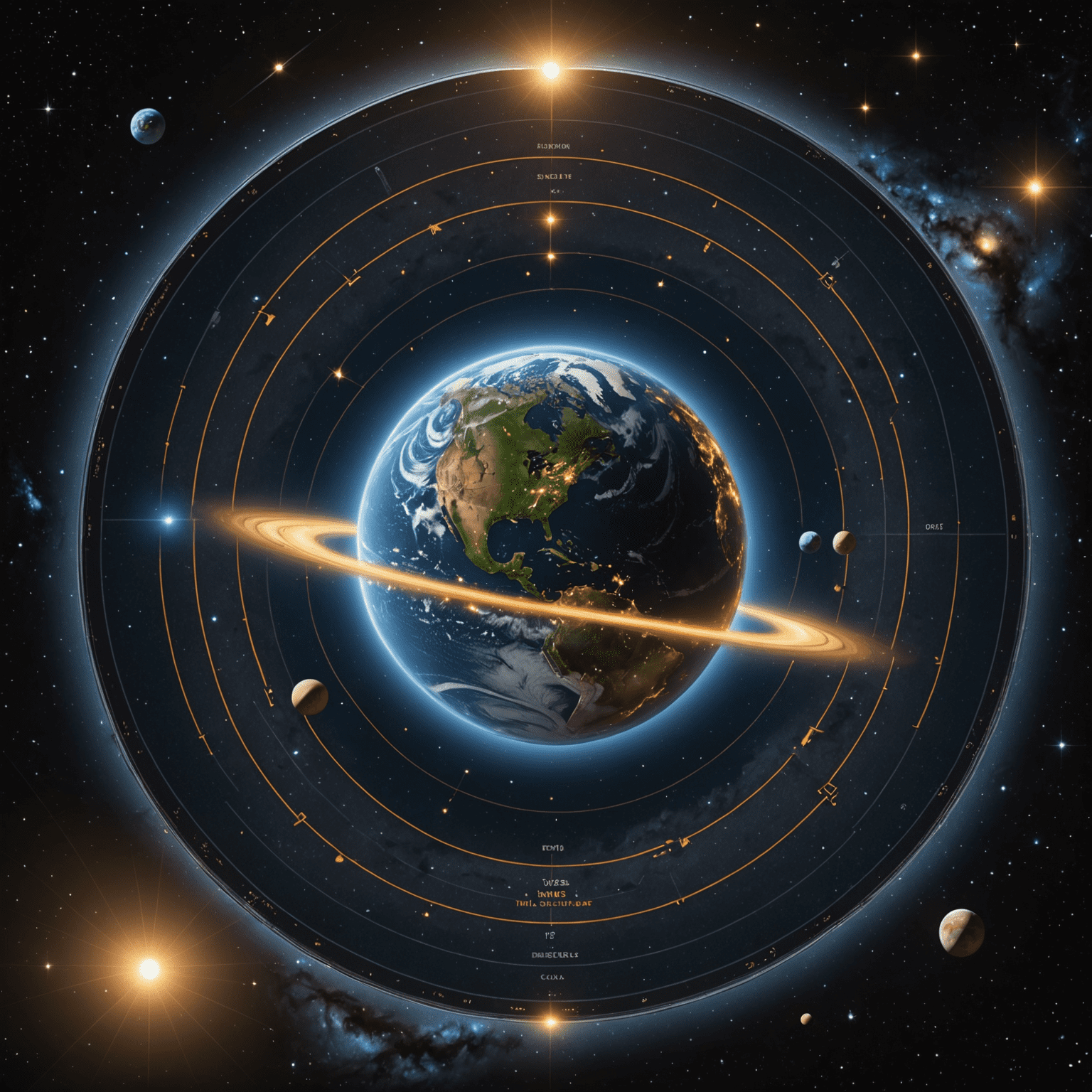 A visual representation of parsecs and light years, showing the Earth, Sun, and distant stars with distance markers