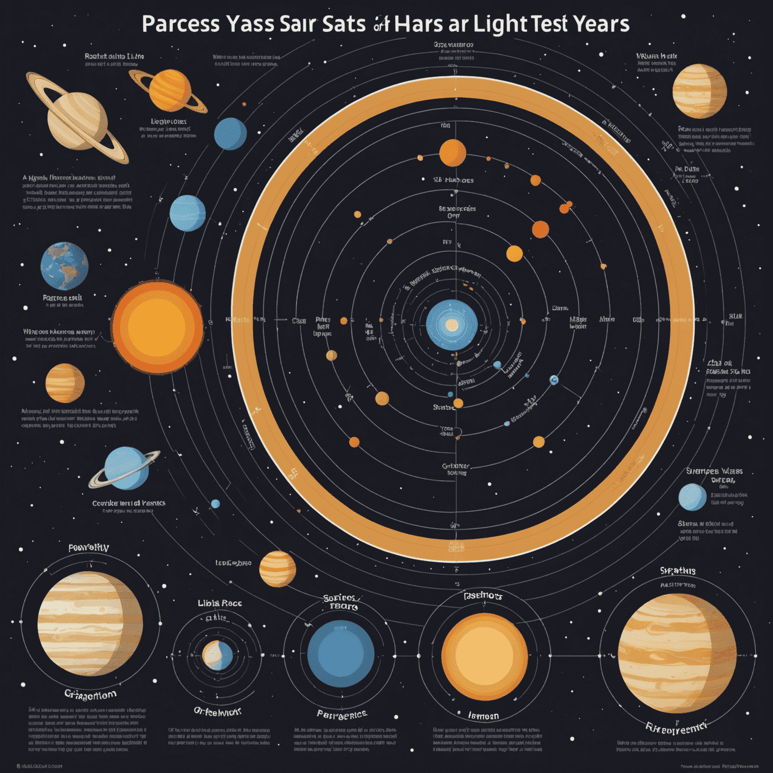 An infographic comparing parsecs and light years, showing their relative sizes and common uses in astronomy