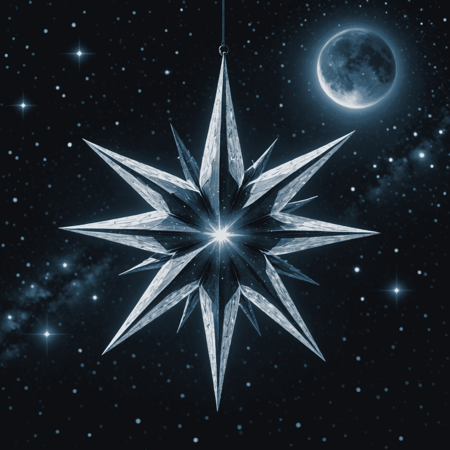 The bright star Sirius, also known as the Dog Star, shining with a brilliant blue-white color in a dark night sky