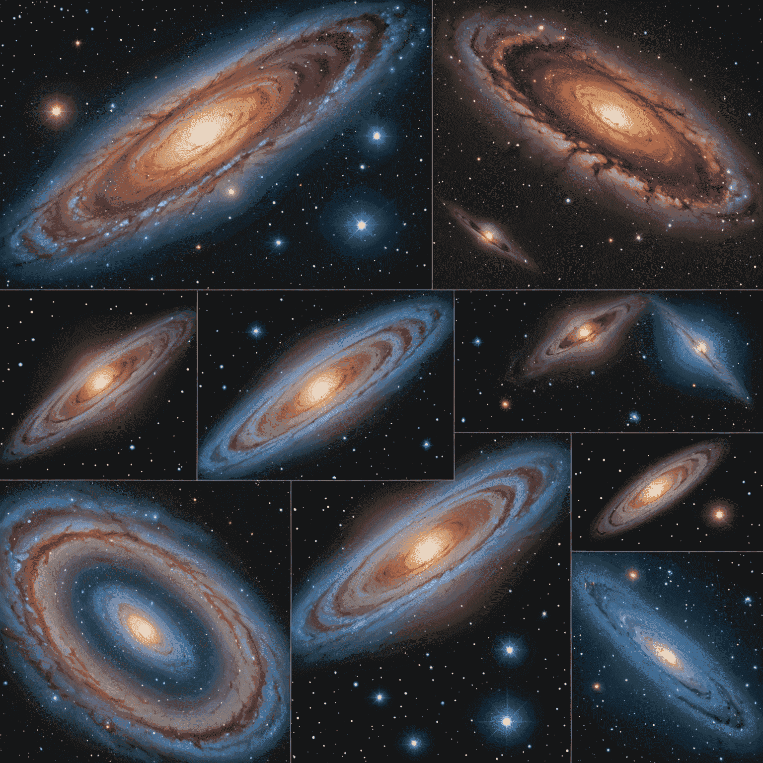 Collage of famous celestial objects like the Andromeda Galaxy, Sirius, and the Orion Nebula with their distances in parsecs